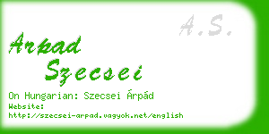 arpad szecsei business card